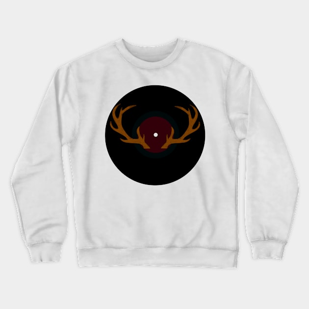 Vinyl Record - Reindeer Antlers Crewneck Sweatshirt by SwasRasaily